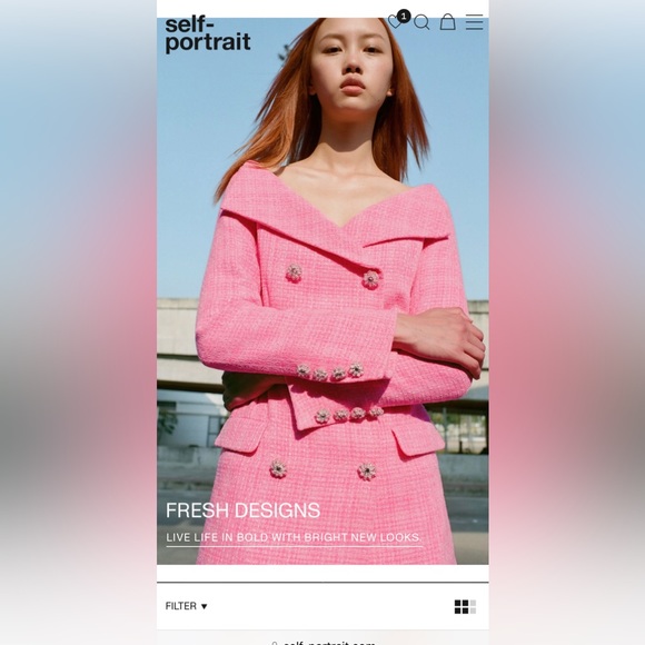 Self Portraits Pink Boucle Mini Dress - Picture 2 of 6